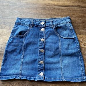 Mini Denim Button Up Skirt